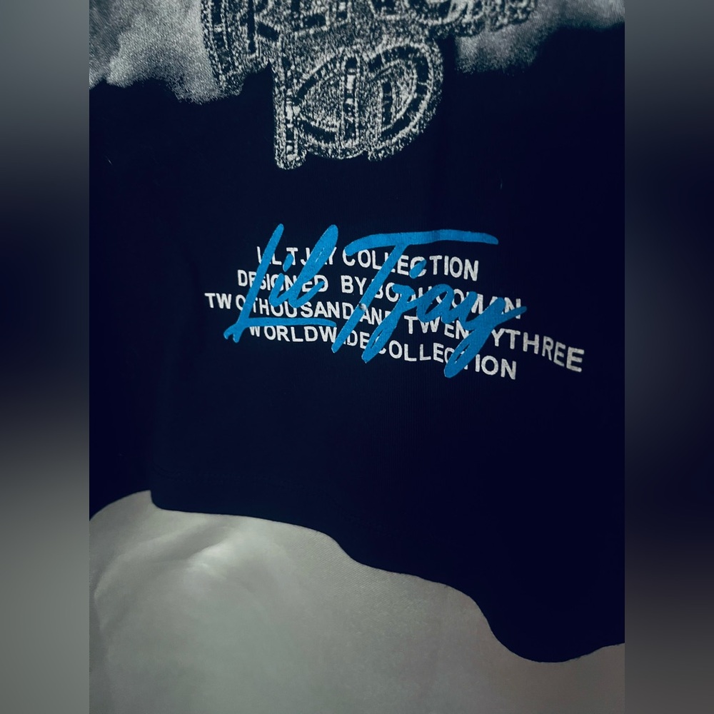 boohooMan x LilTjay 'Trench kid' Men's 'Ruthless' skull black shirt NWT Size L - Picture 5 of 10